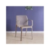 Nordic Modern Plastic Dining Chair With Armrests Stackable Outdoor Garden Chair