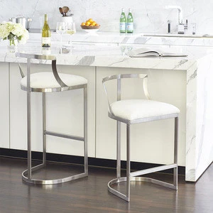Nordic stainless steel gold-plated bar counter bar chair high stool leisure high dining chair