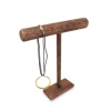 Novel Design T-bar Solid Wood Tabletop Storage Jewellery Stands Necklace Display