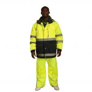 OEM Customized high vis reflective Anti-static coldproof waterproof winter padding protection suit workwear clothing