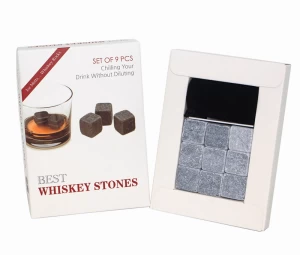 OEM Customized Logo Whiskey Stone / Reusable Whisky Ice Stones