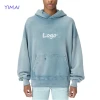 OEM Embroidery Plus Size Pullover Wholesale Oversized Pigment Dip Dye 100% Cotton Sweatshirts Mens Hoodies