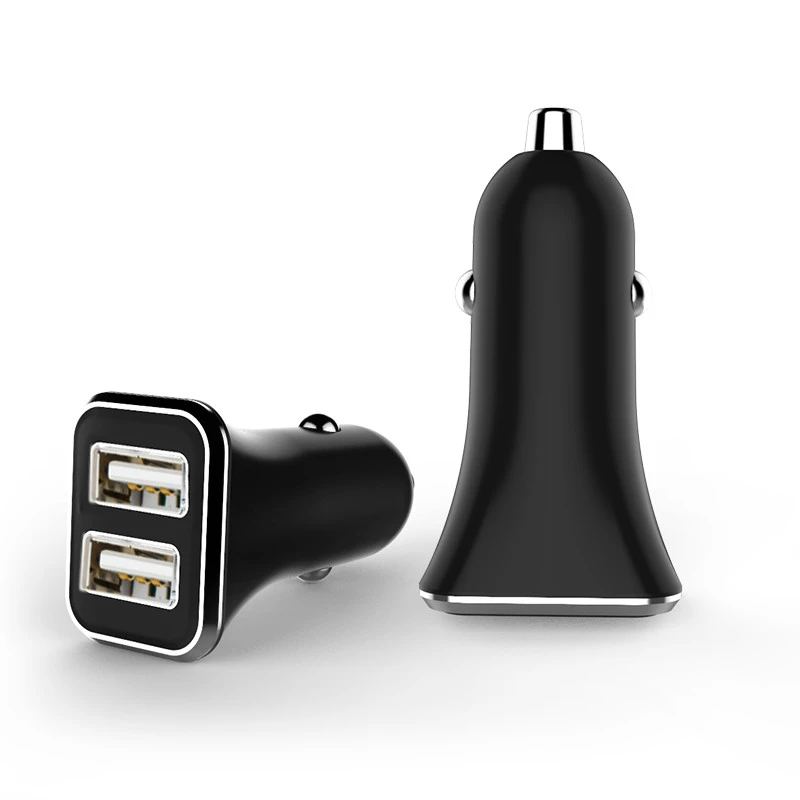 On stock ABS Flame Retardant Aluminum Alloy 2 In 1 Vehicle Usb Car Charger , universal cell phone car  charger/