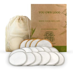 Organic Cotton Eye Disposable Organic Washable Bamboo Makeup Remover Pads