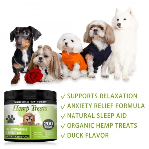 Organic Hemp cbd Calming Treats for Dogs Joint Supplements in stock Treats Infused with Hemp Oil pet treat