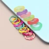 Original Design 14 Pcs Rings Set Candy Color Geometric Resin Acrylic Elastic Beads Rings For Girl Gift