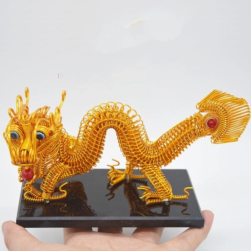 ornaments with base to play the pearl dragon color aluminum wire dragon aluminum wire DIY dragon model handicr