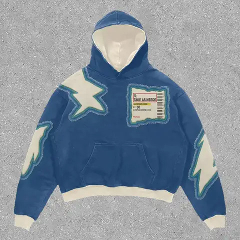 Oversize Hoodie with Embroidery Patch main image 0