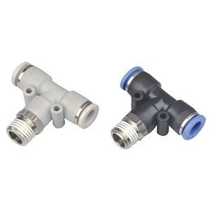 PB Tee type male Thread Three Way Pipe quick connecting Tube Fitting