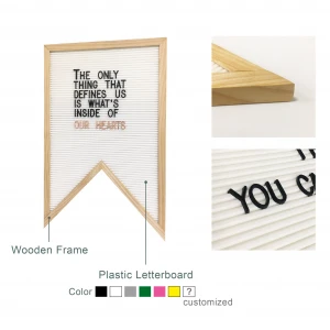 Pennant felt plastic letter board 30*45 cm wooden frame with 3/4 plastic letter made in  Taiwan hot sale