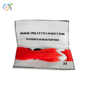 Personalised Custom Made Garment High Definition Woven Fabric Center Fold Neck Clothing Tag Labels