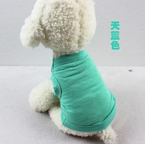Pet products pet Spring and summer dog T-shirt cotton pure color dog clothes small dog shirts