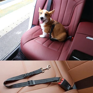 pet supplies pet dog travel seat belt elastic buffer nylon safety vehicle dog car seatbelt lock