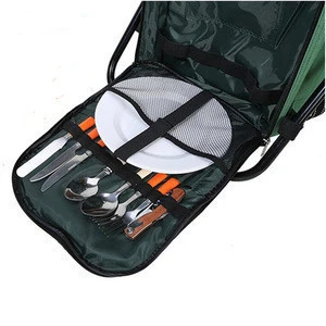 Picnic Backpack Bag With Folded Chair Multi-Function Outdoor Foldable Backpack Picnic Chair Cooler Bag