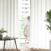 Plain Linen Fabric Ready Made White Sheer Bedroom Curtain White