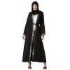 Polyester Ethnic Plus Size Fashionable Islamic Front Open Abaya With Belt