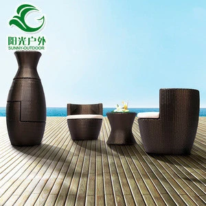 Popular European outdoor garden import rattan furniture sets