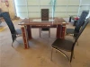 Popular Factory Home Furniture Tempered Glass Top Dining Room Furniture Table Set