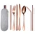 Import Portable 8-Piece 304 Stainless Steel Flatware Travel Cutlery Set with Stainless Steel Straws from China