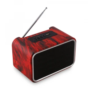 portable bluetooth speakers with strong bass Wood LED Light Bluetooth Speaker with Antenna