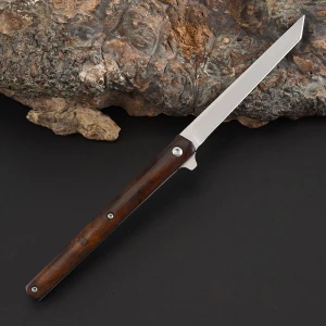 Premium Gift Wooden Handle Damascus Steel Hunting Folding Knives