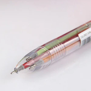 Premium plastic stylus 6 color multi function multicolour ball pen with design