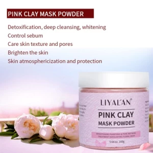 Private Label OEM Natural Organic Mascarillasl Facial Hidrat Cleansing Whitening Nourishing Facial Pink Clay Mask Powder