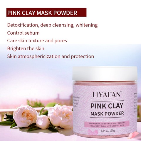 Private Label OEM Natural Organic Mascarillasl Facial Hidrat Cleansing Whitening Nourishing Facial Pink Clay Mask Powder