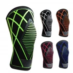 Professional black warm knitted knee support knee brace compression