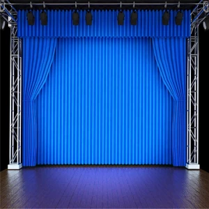 Professional custom made electric luxury blue velvet stage theater curtains