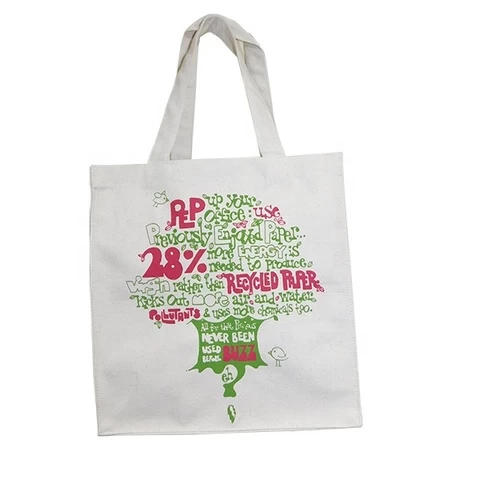 Promotional Advertising Custom Printed Logo Recycle Organic heavy duty cotton canvas shopping Womens tote bag