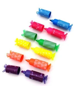 Promotional mini candy highlighter marker fluorescent pen for girls