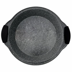 QJP 100553 Nonstick Baking Pan With Silicone Handle Marble Coating Pie Pan Round Cake Pan