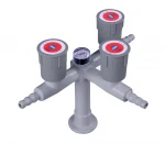 Quadruple lab Gas Fittings(with Pressure Gauge)