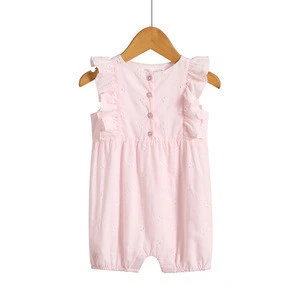 Quality Baby Girl Pink Clothes Jumpsuit Cute Sleeveless Cotton Baby Romper