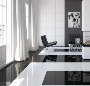 RAFFO Pisos Porcelanato 60x60 Full Polished Glazed Super Black Floor Tile