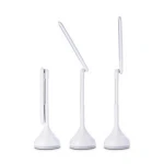 Rechargeable Touch Sensor Foldable Eye-Care Led Table Lamp with Clock Calendar Alarm