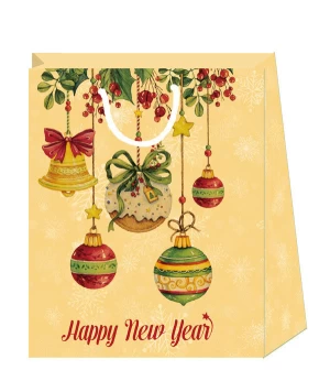 Recycle 180GSM Kraft Paper Merry Christmas Gift Paper Packaging Bag
