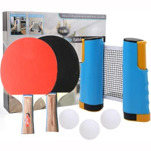 Regail  Ping Pong paddle Set with retractable table tennis net +2 rackets + 3 Balls,customization Table Tennis Racket suit