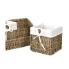 Removable liners container bins seagrass wall hanging wicker shelf storage vietnam basket