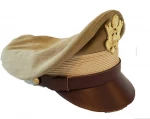 Reproduction WW2 US Army Aircorps Military Airforce Officers Khaki Crusher Visor Hat Cap