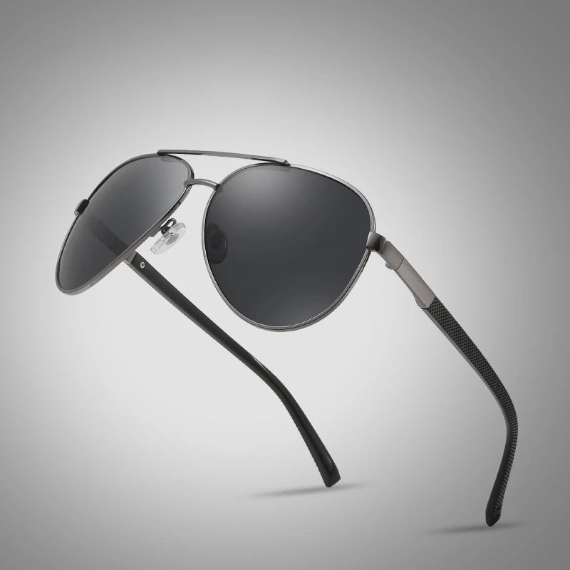 Resin Polarized Sun Lens Metal Men Eyewear Vintage Sunglasses Anti-glare Sport Sunglasses