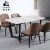 Import Restaurant Furniture, Italian Marble Top Dining Table with Solid Wooden Legs from China