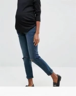 Royal wolf denim maternity clothing manufacturer ripped knees maternity jeans pregnant pants