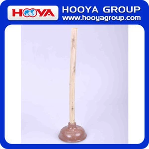 Rubber Toilet Plunger With Wooden Hand