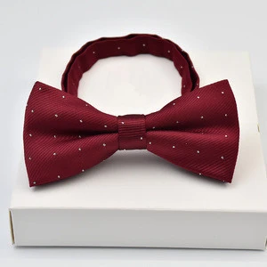 S15420A Custom High Quality Self Bowtie Mens Polyester Self Bow tie