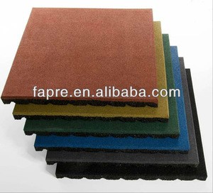 safety colored rubber floor tile 40mm thick in garden supplies