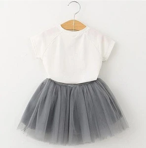 SE002 Kids Clothing Sets T-shirt+Puffy skirt Set Girls Skirt Sets