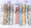 self-adhesive transparent glass rhinestone beaded patches trim for heat transfer clothing shoulder/sash