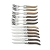 Set 12 Rosewood Handle Laguiole Manufacturer Meat Knife and Fork